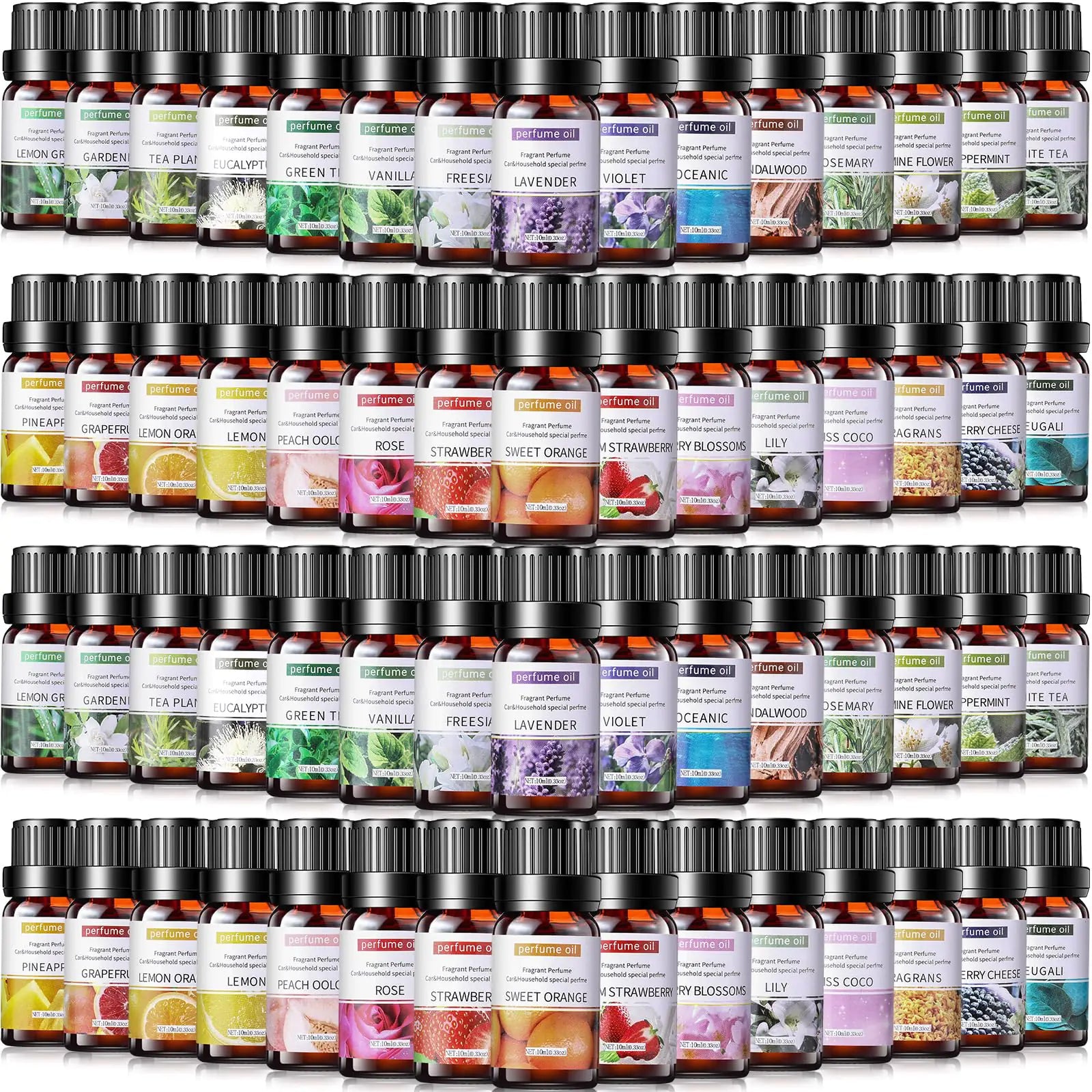 Nuanchu 90 Essential Oils Set 10ml Natural Essential Oils Aromatherapy Essential Oil Kit for Diffuser Humidifier Aromatherapy Oils for Candle Bath Bombs Making